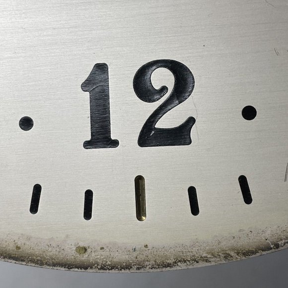 LARGE 10.5" Antique Vintage Enamel Brass Military Time Navy Nautical Clock Face - Picture 5 of 11